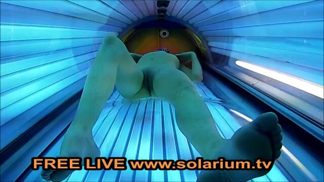 Sexy Blonde Teen Hot Fingering and Masturbating on Solarium Cam - Hidden Spy Cam
