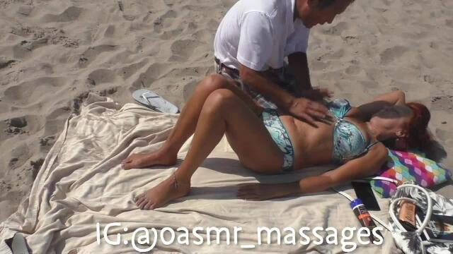Russian babe Lady massage her big butt